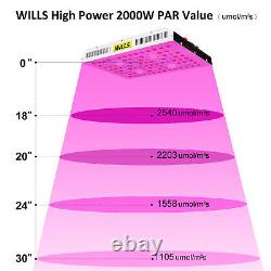 Wills 2000w Cob Led Grow Light Full Spectrum Pour Les Plantes Intérieures Fleur De Veg Bloom